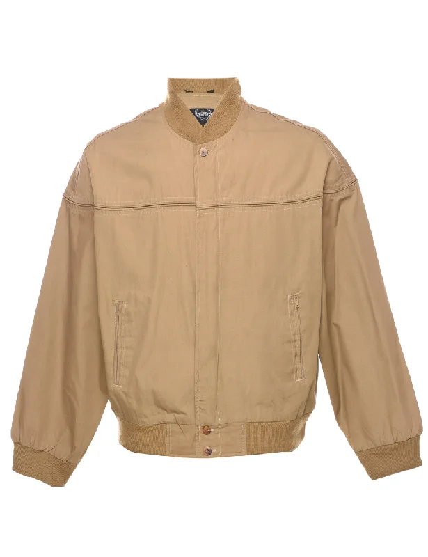 Beige Bomber Jacket - L Luxurious Men's High