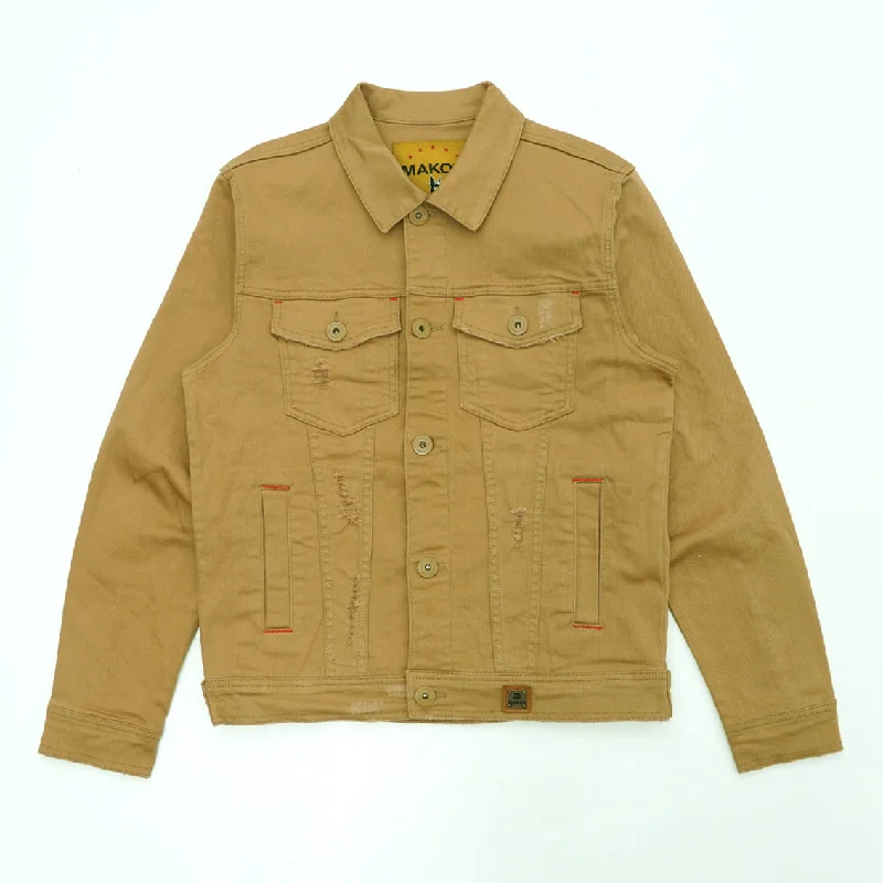 M1026 - Makobi Core Denim Jacket - Khaki Cozy Men's Winter