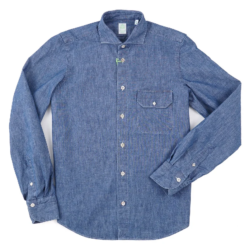 Finamore Tailored-Fit Denim Shirt Cool Men's Skate