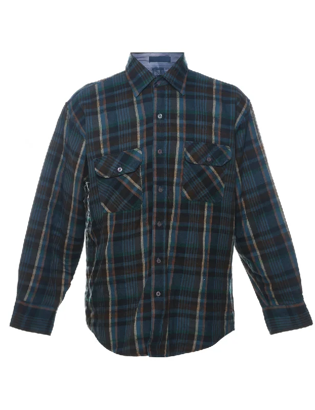 Multi-colour Plaid Classic Checked Shirt - L Hip Men's Urban