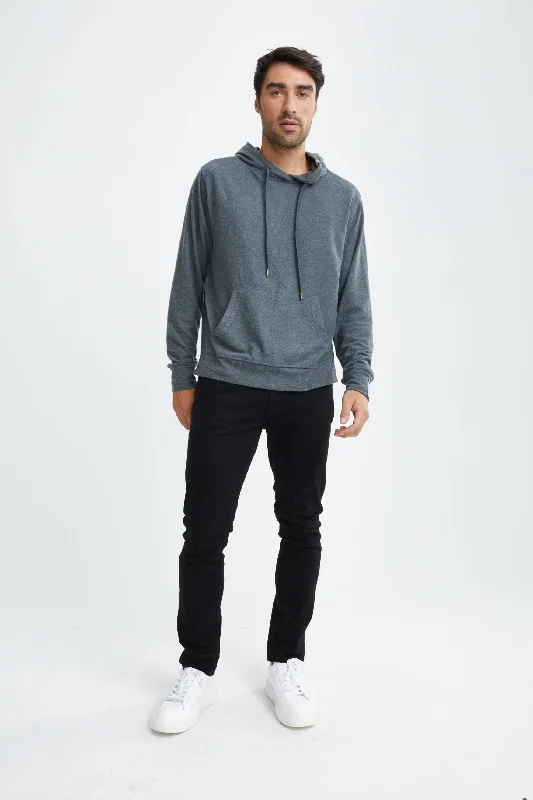 ROVER - Charcoal T-Series Fleece Knit Hoodie Polished Men's Satin