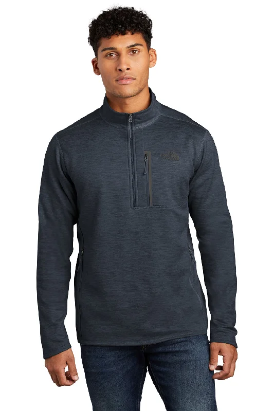 The North Face Mens Skyline 1/4 Zip Fleece Jacket - Heather Urban Navy Blue Modern Men's Tech