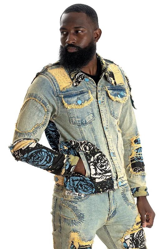 F1044 Cashay Tapestry Denim Jacket - Dirt Vacation