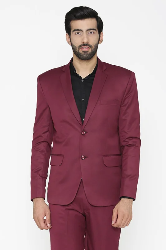 Polyester Cotton Purple Blazer Traditional Men's Country