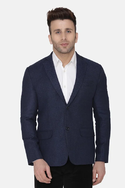 Tweed Blue Blazer Streetwear Style