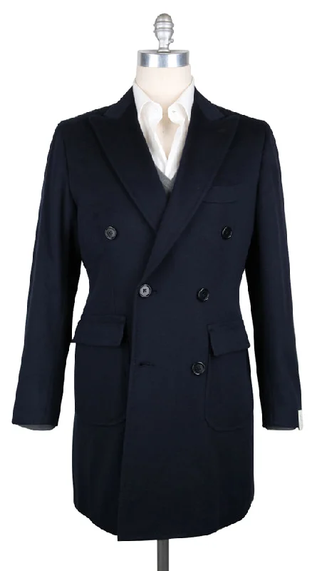 Luigi Borrelli Midnight Navy Blue Coat Masculine Men's 