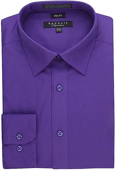 Marquis 009SL Dress Shirt Slim Fit Purple Refined Men's Hand