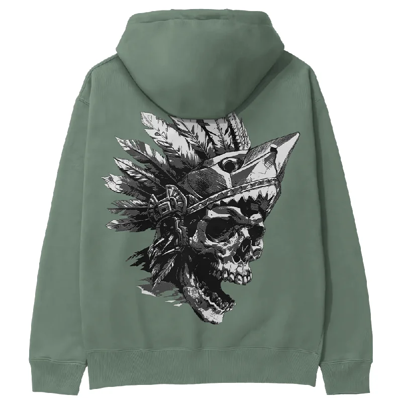 (New) Headdress Hoodie - Sage Edgy Men's Punk