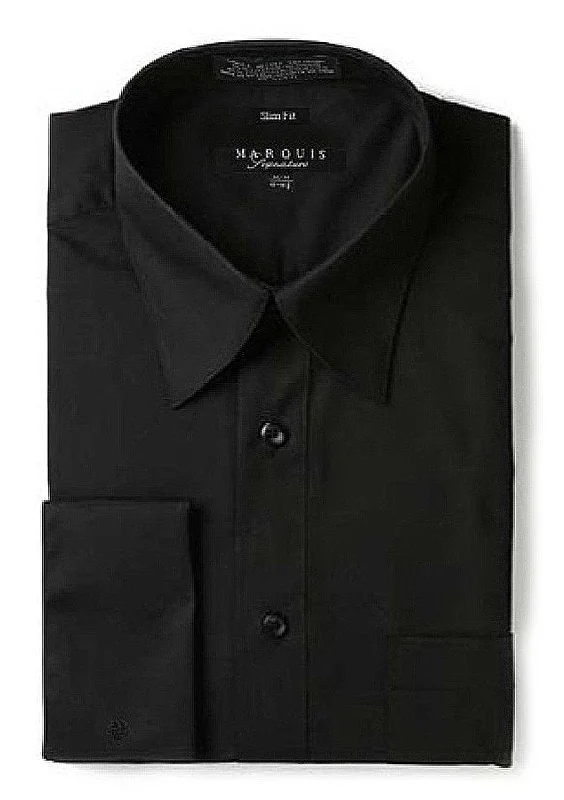 Marquis 009F Dress Shirt Regular Fit French Cuff Black Rugged Men's Outdoor 