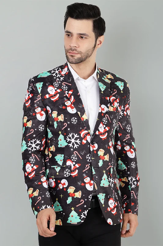 Dust Free Velvet Christmas Multicolor Blazer Casual Men's Short