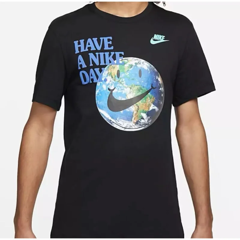 Nike Sportswear Have A Nike Day T-Shirt Black/Blue  DM6331-010 Men's Minimalist Men's Casual 