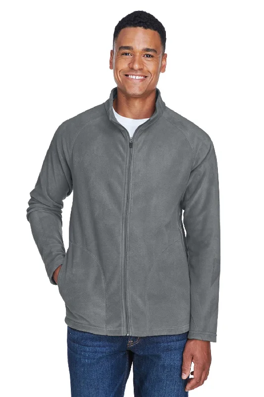 Team 365 Mens Campus Pill Resistant Microfleece Full Zip Jacket - Graphite Grey Unique Men's Upcycled