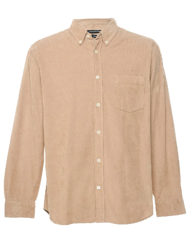 Corduroy Tan Shirt - L Stylish Men's Neon