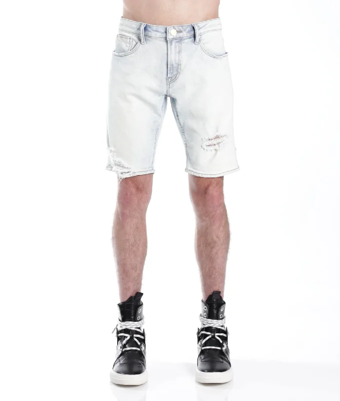 Mero Slim Short W/White Belt In Zephyr Bold Men's Statement