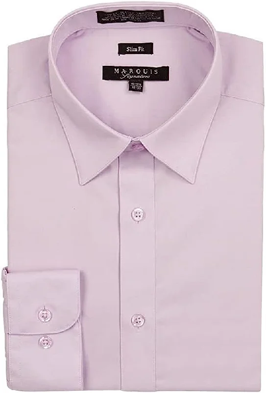 Marquis 009SL Dress Shirt Slim  Fit Lilac Trendy Men's Scandinavian