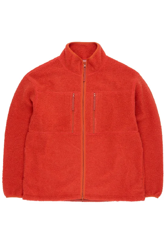 Pilgrim Surf + Supply Antonio Wool Zip Up - Orange Refined Men's Velvet