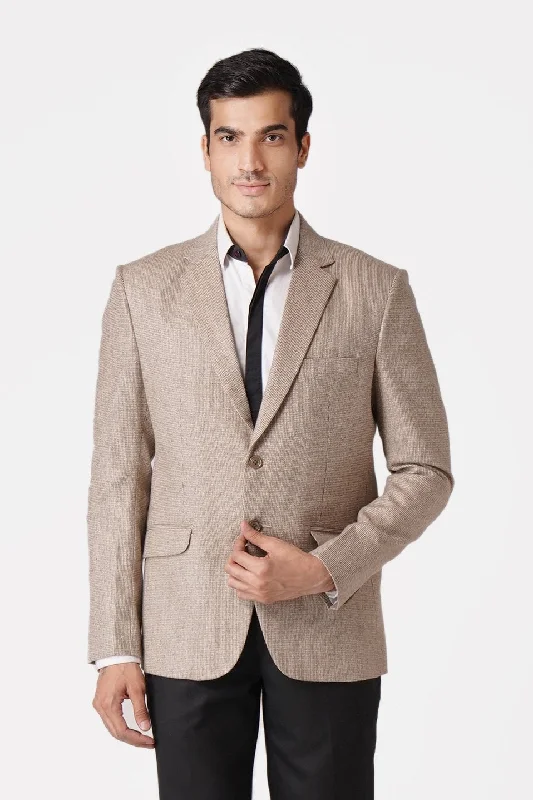 Tweed Beige Blazer Streetwear Style