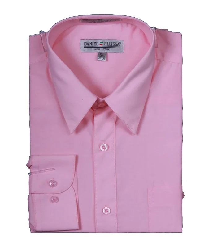 Men's Basic Dress Shirt  with Convertible Cuff -Color Pink Bohemian Men's Free