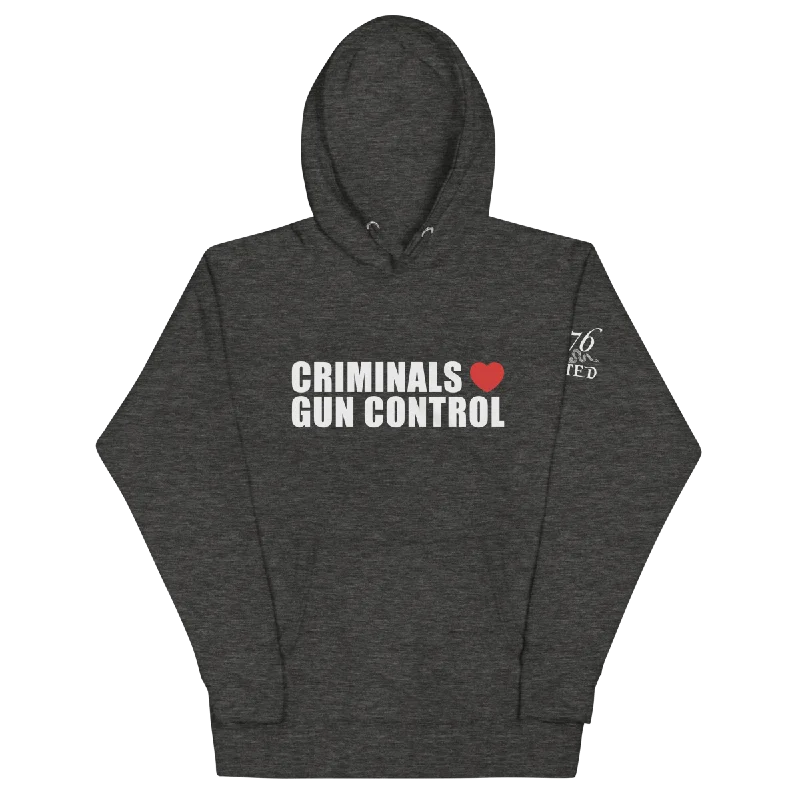 Criminals Love Gun Control Hoodie Bold Men's Animal