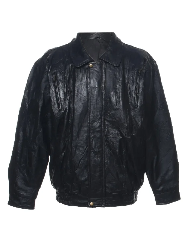 Black Leather Jacket - L Business