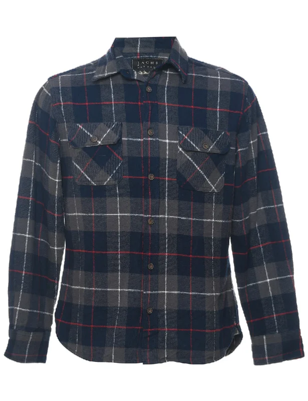 Multi-Colour Plaid Shirt - M Youthful Men's Pop