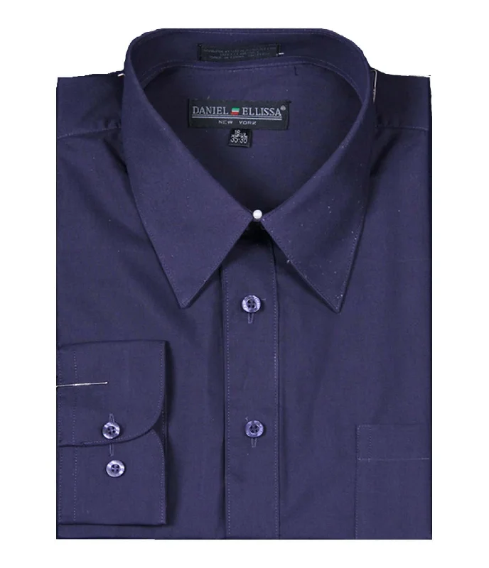 Men's Basic Dress Shirt  with Convertible Cuff -Color Plum Sharp Men's Italian