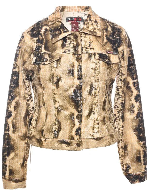 Y2K Animal Print Evening Jacket - L Lumberjack