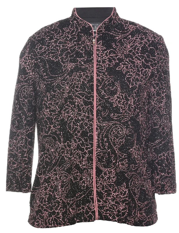 Floral Pattern Evening Jacket - M Sophisticated Men's French