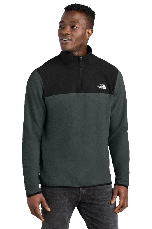 The North Face Mens Glacier Fleece 1/4 Zip Jacket - Asphalt Grey/Black - New Traditional Men's Wool