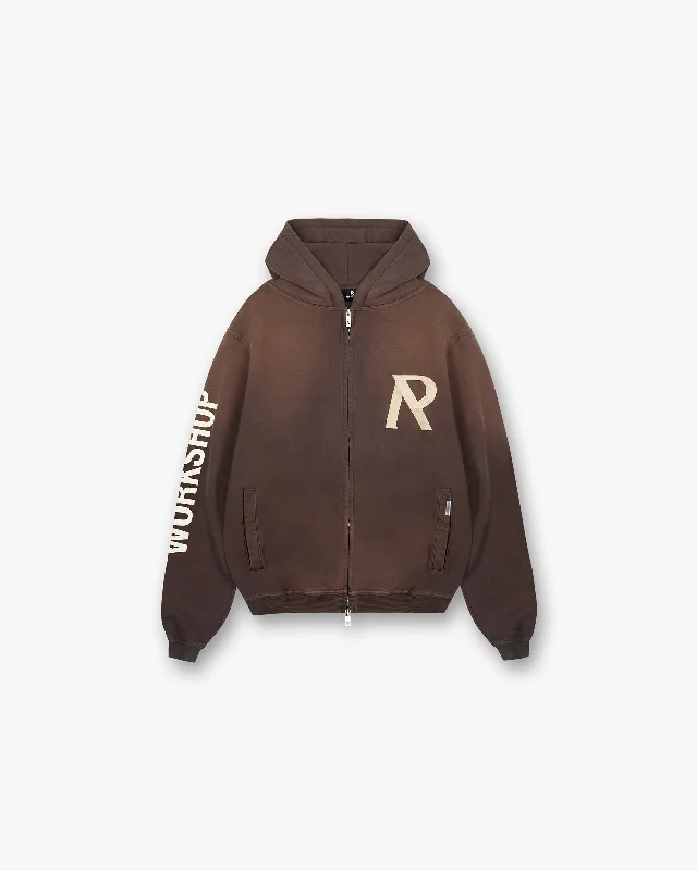 Masking Tape Initial Zip Hoodie - Cedar Hip Men's Urban