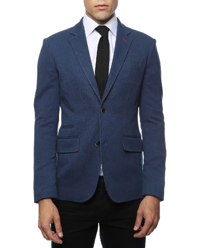 Daytona Navy Blue Stretch Slim Fit Blazer Gym