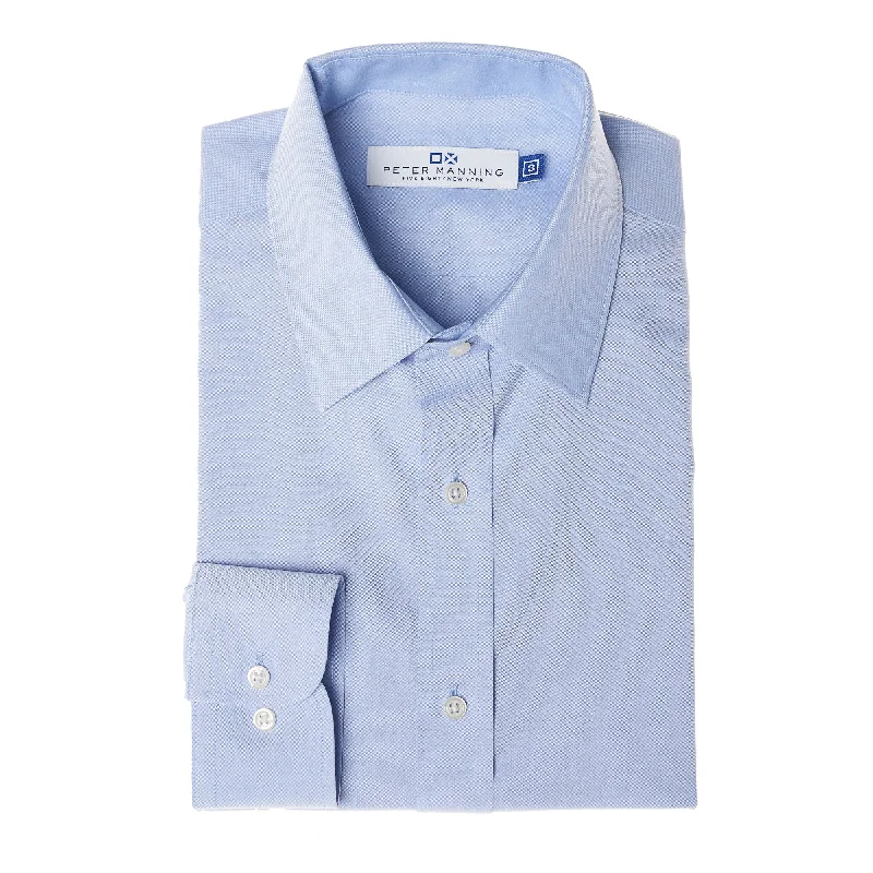 Easy Care Dress Shirt Standard Fit - Blue Modern Men's Geometric