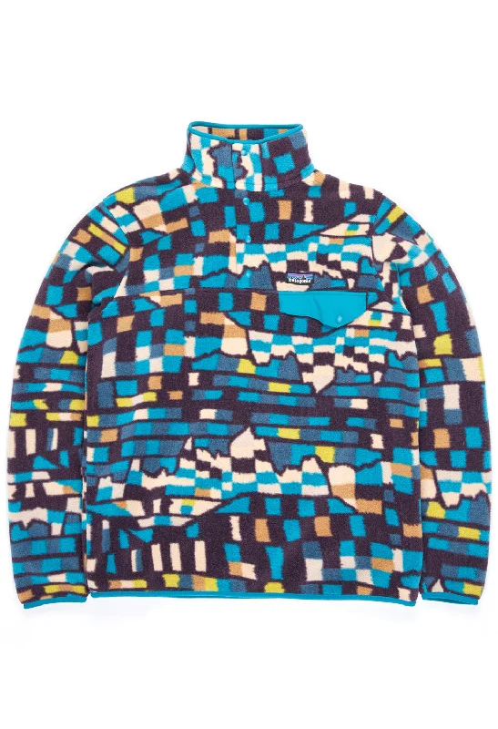 Patagonia Men's Lightweight Synchilla Snap-T Pullover - Fitz Roy Patchwork: Belay Blue Street