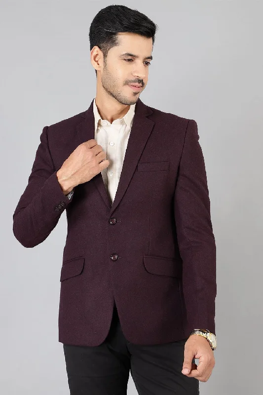 Wool Purple  Blazer Youthful Men's Pop