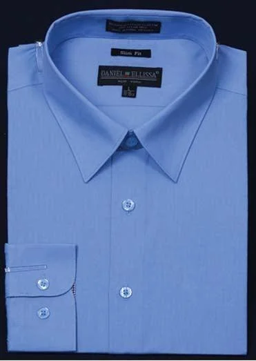 Slim Fit Dress Shirt, Light Blue Sporty Men's Tennis