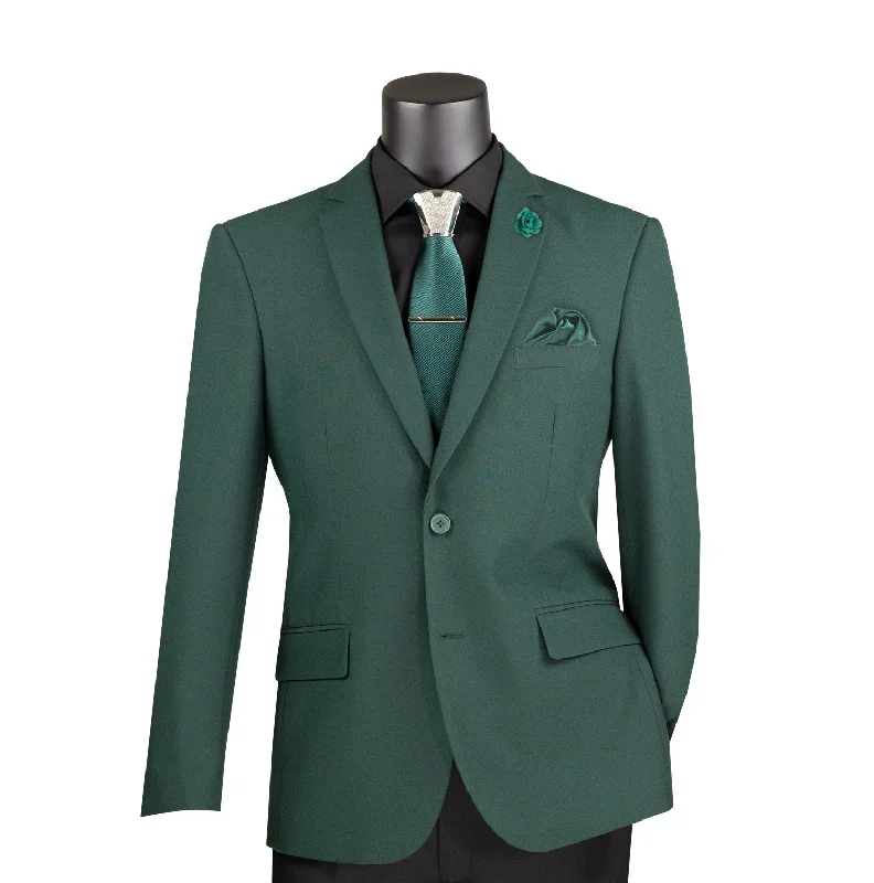 Luxelore Collection: Hunter Solid Color Single Breasted Slim Fit Blazer Refined Men's Hand