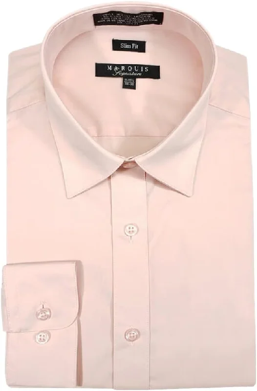 Marquis 009SL Dress Shirt Slim Fit Blush Pink Sleek Men's Metallic