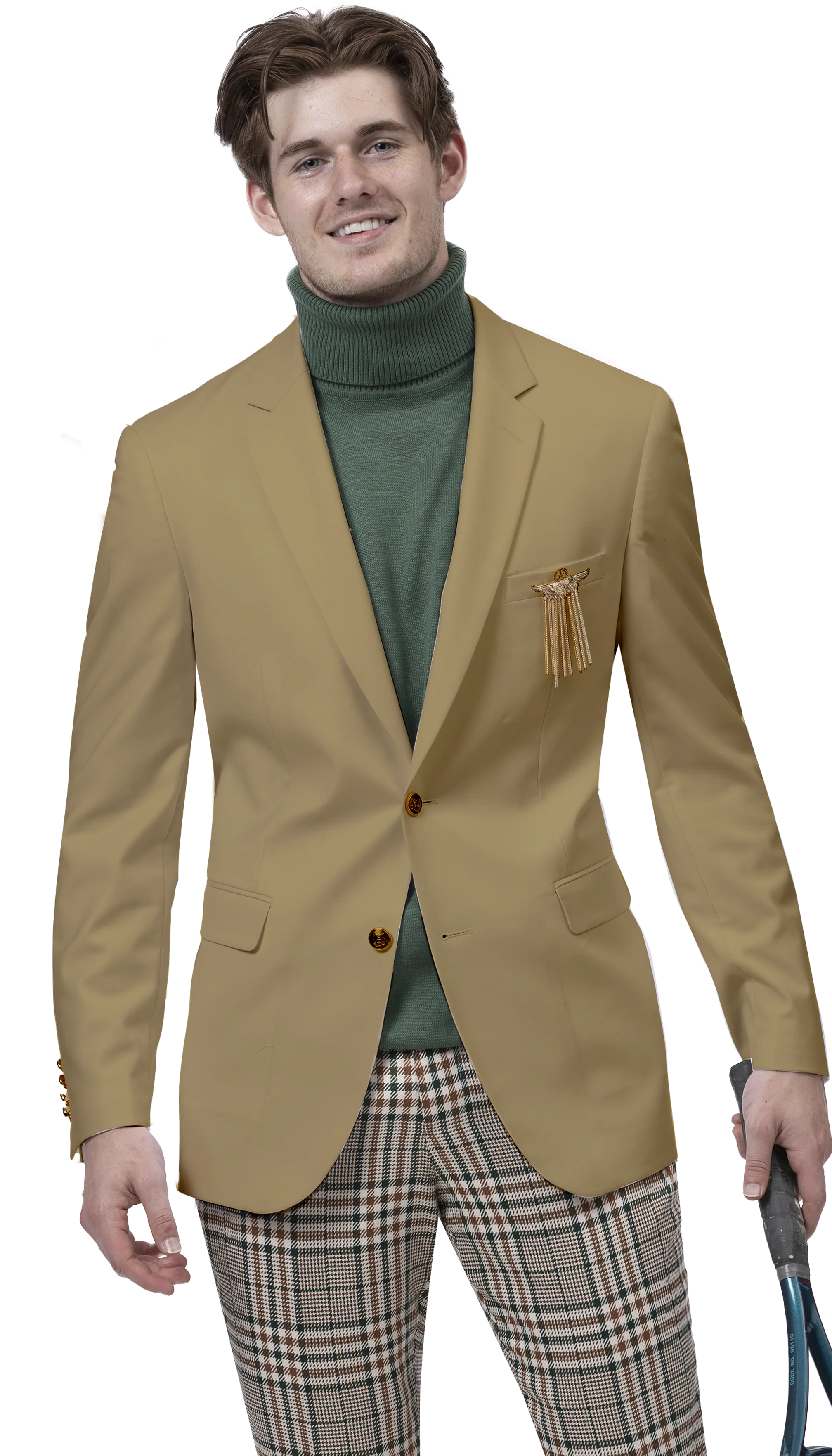 Tan Single Breasted Blazer J170 Minimalist Men's Casual 