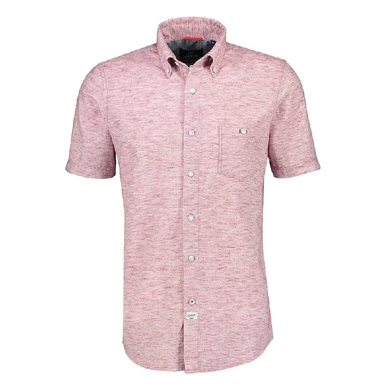 Men's Washed Dress Shirt,Pink Monochromatic Office Style