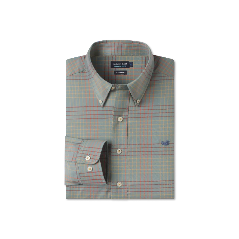 Winfield Grid Performance Dress Shirt Unique Men's Patch