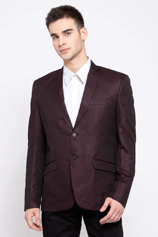 Poly Blend Brown Blazer Tailored