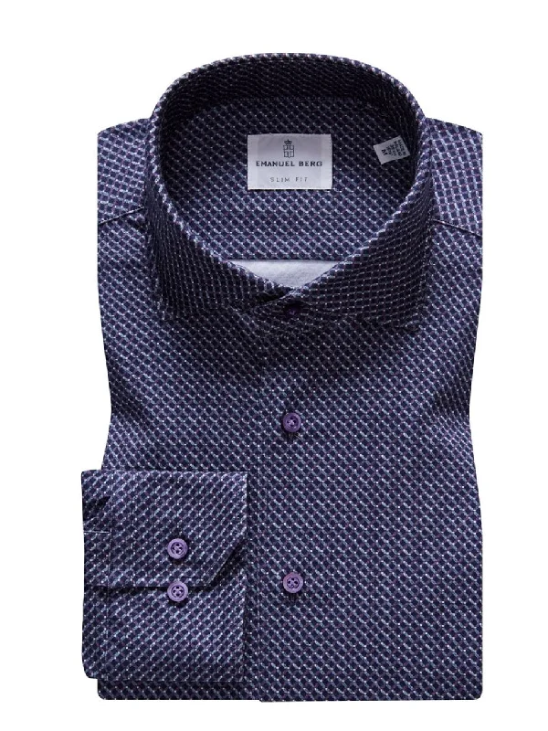 Modern 4Flex Stretch Knit Shirt SF18246 Dark Purple Modern Men's 