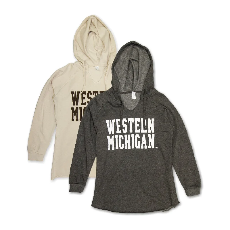 Ladies' Western Michigan Classic Raw Hem Hoodie Traditional Men's Wool