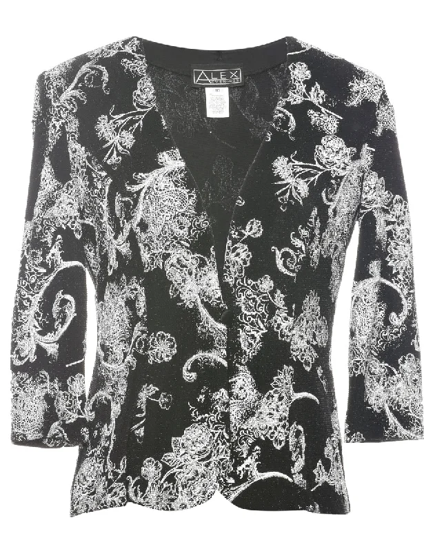 Floral Pattern Evening Jacket - M Artistic Men's Avant