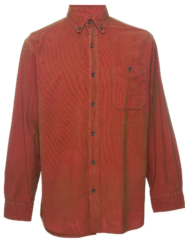 Corduroy Maroon Shirt - M Cozy Men's Winter