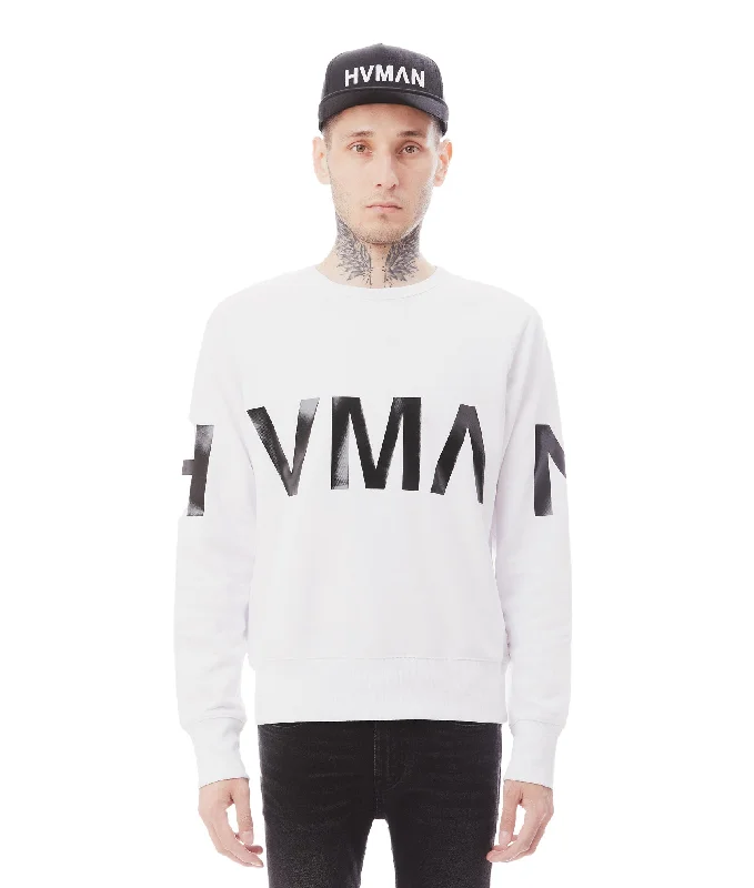 Crew Neck Sweatshirt In White Masculine Men's Thick