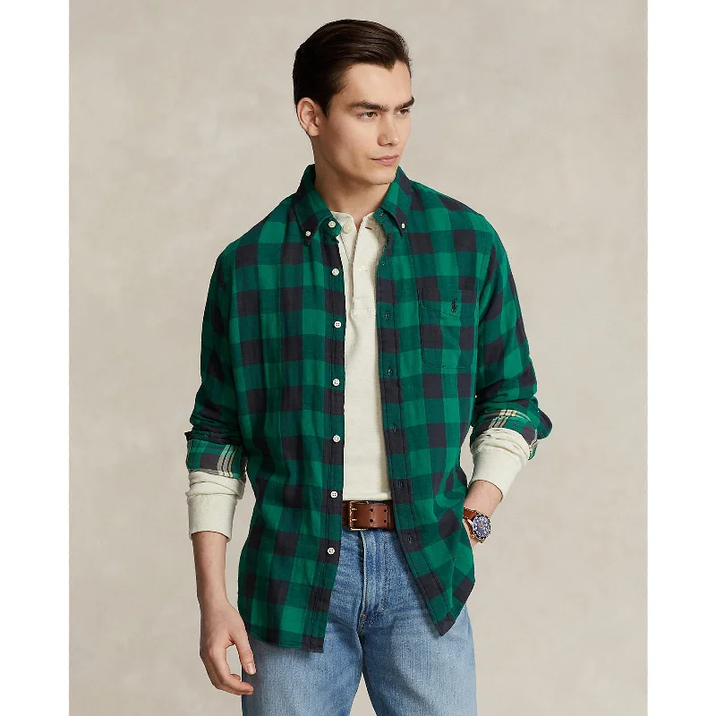 Polo Ralph Lauren - Soft Cotton Twill Shirt - Plaid Check -  Emerald / Black Confident Men's Power