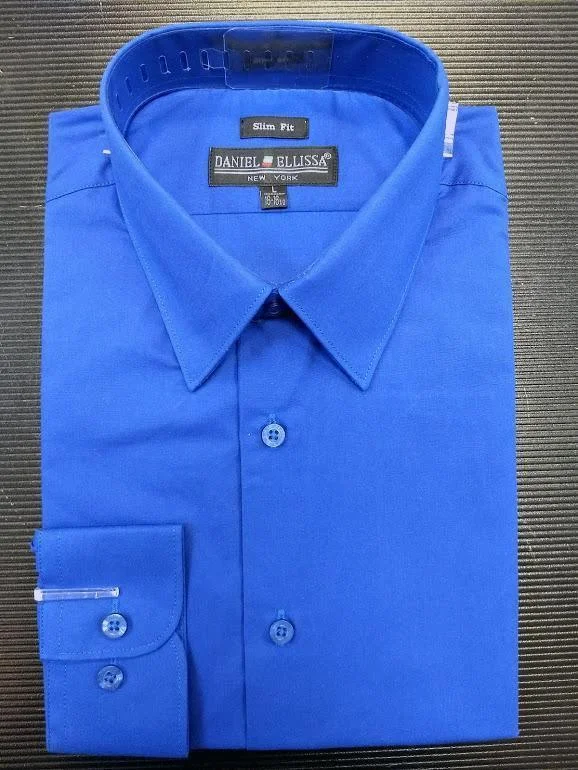 Men's Slim Fit Dress Shirt Color Royal Gym