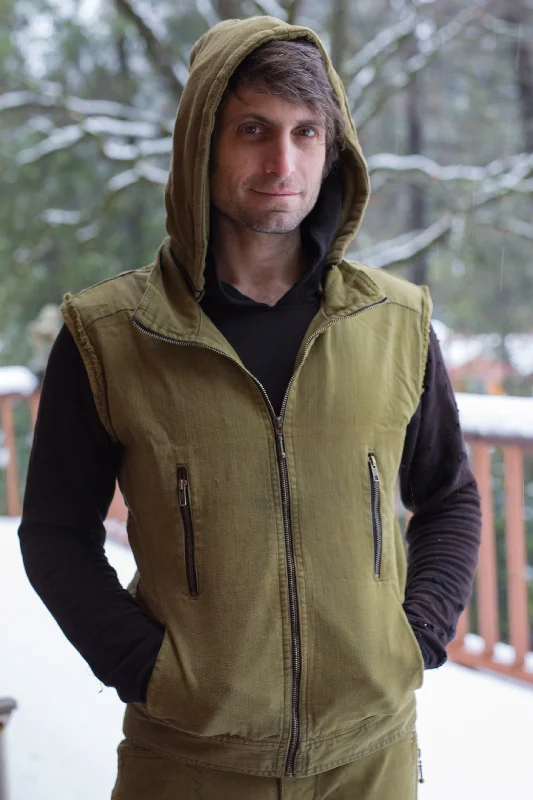 Sigil Vest w/EMF Blocking Hood - Moss Artistic Men's Avant