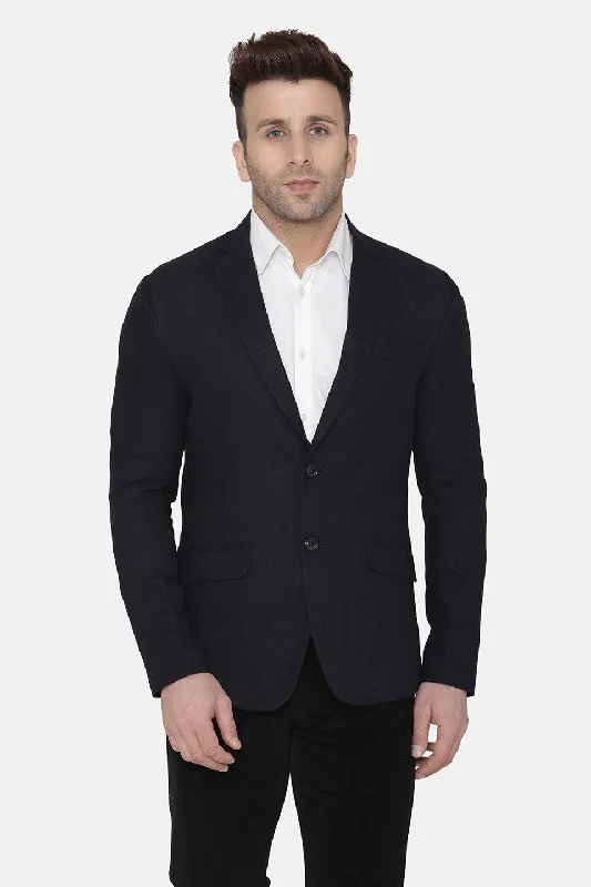 Wool Blue Blazer Earthy Men's Hemp